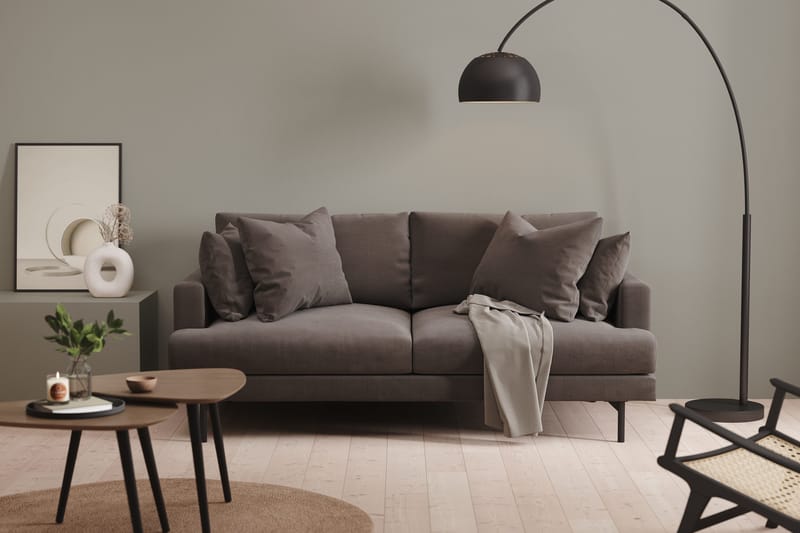 Menard 3-seters Dyp Manchestersofa - Mørk grå - Møbler - Sofaer - Sofa 3 seter
