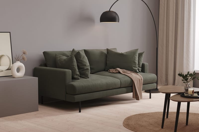 Menard 3-seters Dyp Manchestersofa - Mørk grønn - Møbler - Sofaer - Sofa 3 seter