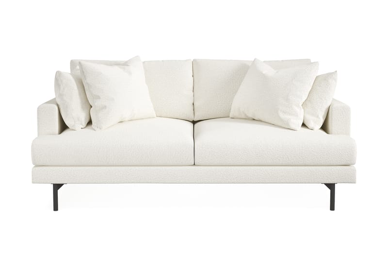 Menard 3-seters Dyp Sofa i Bouclé 205 cm bred - Hvit - Møbler - Sofaer - Sofa 3 seter