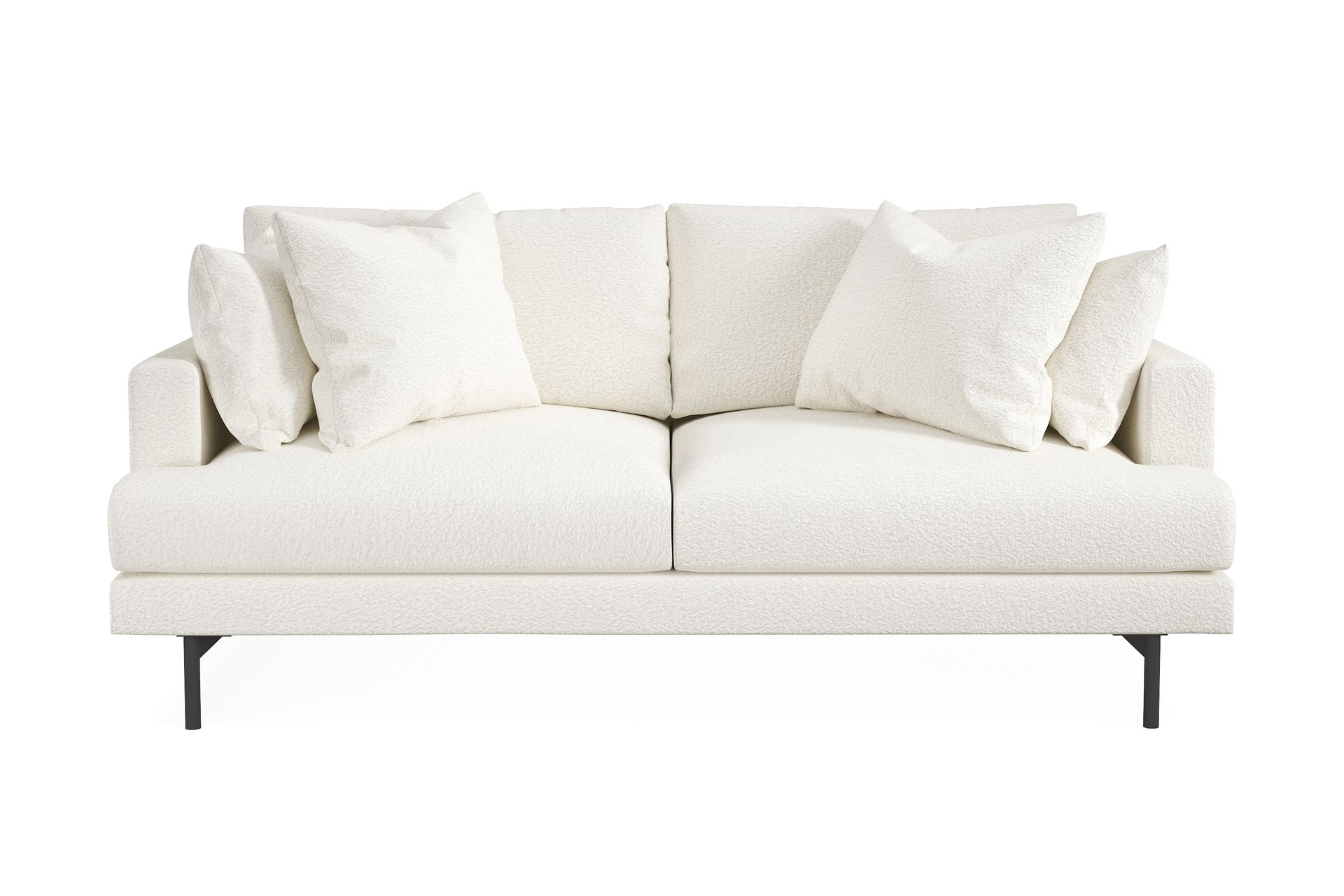 Menard 3-seters Dyp Sofa i Bouclé - Hvit - Møbler - Sofaer - Sofa 3 seter