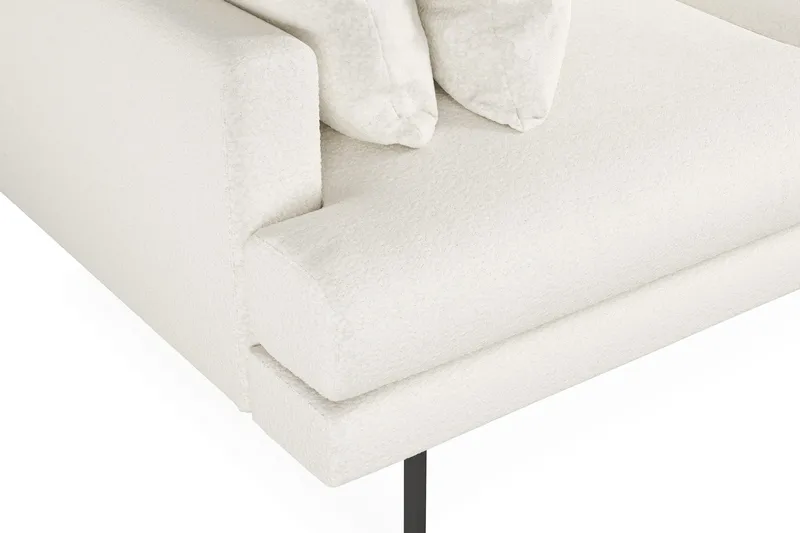 Menard 3-seters Dyp Sofa i Bouclé - Hvit - Møbler - Sofaer - Sofa 3 seter