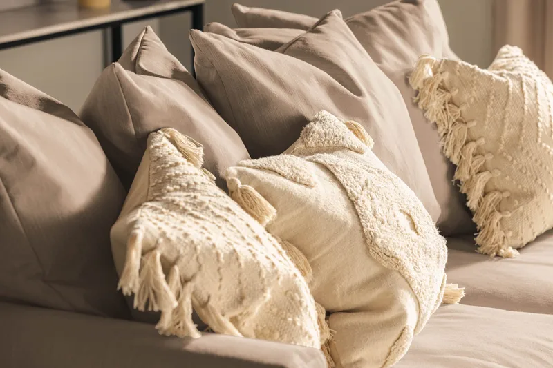 Menard 3-seters Dyp Stoffsofa - Beige - Møbler - Sofaer - Sofa 3 seter