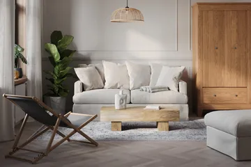 Menard 3-seters Dyp Stoffsofa - Beige - Møbler - Sofaer - Sofa 3 seter