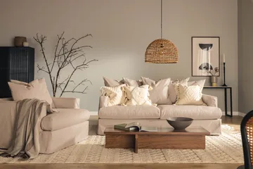 Menard 3-seters Dyp Stoffsofa - Beige - Møbler - Sofaer - Sofa 3 seter