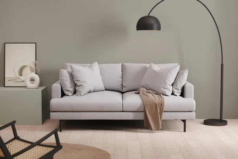 Menard 3-seters Dyp Stoffsofa - Lys grå - Møbler - Sofaer - Sofa 3 seter
