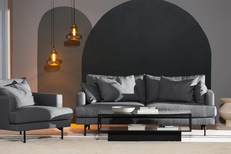 Menard 3-seters Dyp Stoffsofa - Mørk grå - Møbler - Sofaer - Sofa 3 seter