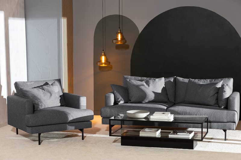 Menard 3-seters Dyp Stoffsofa - Mørk grå - Møbler - Sofaer - Sofa 3 seter