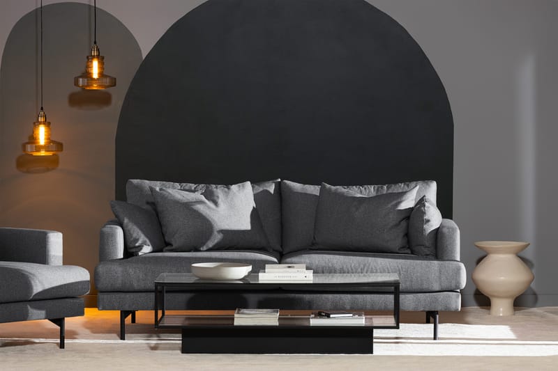 Menard 3-seters Dyp Stoffsofa - Mørk grå - Møbler - Sofaer - Sofa 3 seter