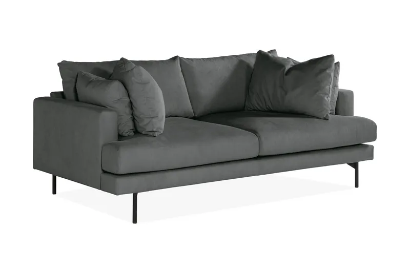 Menard 3-seters Manchestersofa - Grå - Møbler - Sofaer - Sofa 3 seter