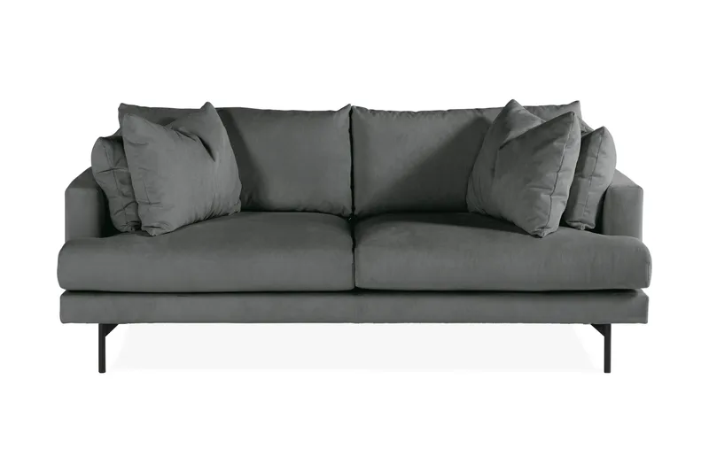 Menard 3-seters Manchestersofa - Grå - Møbler - Sofaer - Sofa 3 seter