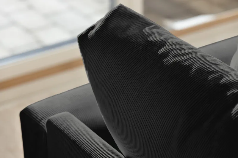 Menard 3-seters Manchestersofa - Grå - Møbler - Sofaer - Sofa 3 seter