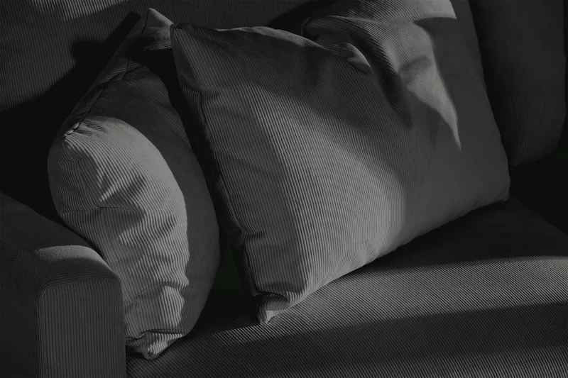 Menard 3-seters Manchestersofa - Grå - Møbler - Sofaer - Sofa 3 seter