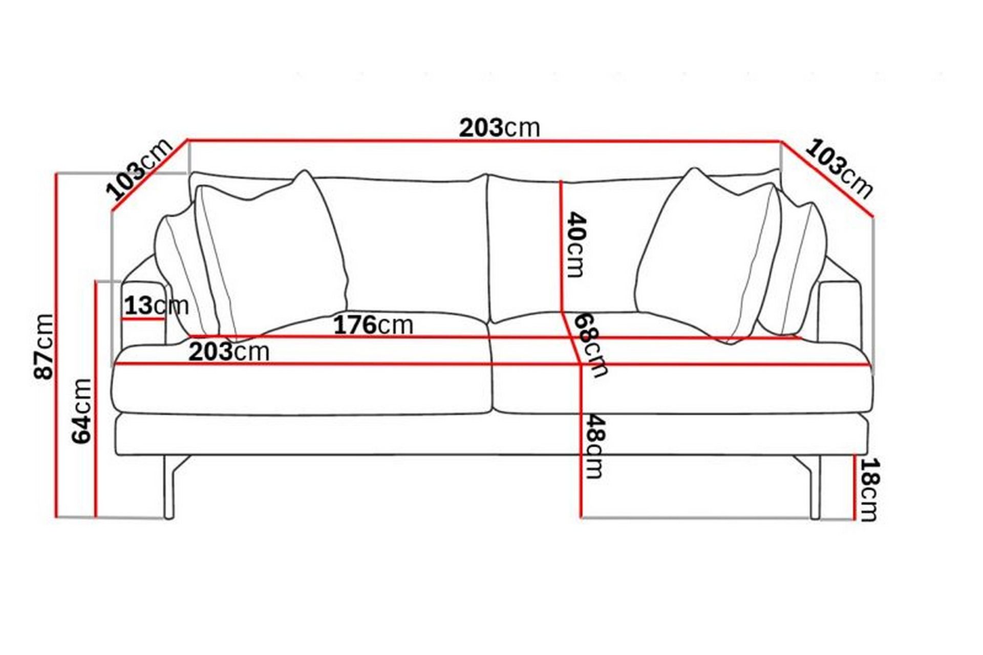 Menard 3-seters Manchestersofa - Grønn - Møbler - Sofaer - Sofa 3 seter