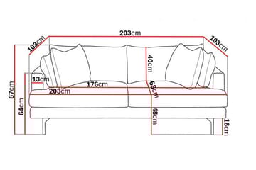 Menard 3-seters Manchestersofa - Grønn - Møbler - Sofaer - Sofa 3 seter
