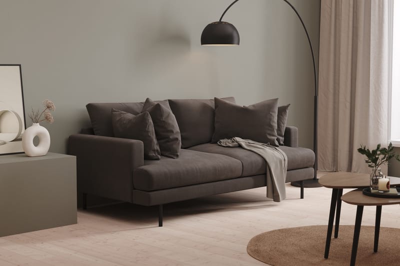 Menard 3-seters Manchestersofa - Mørk grå - Møbler - Sofaer - Sofa 3 seter