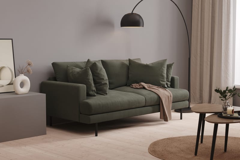 Menard 3-seters Manchestersofa - Mørk grønn - Møbler - Sofaer - Sofa 3 seter
