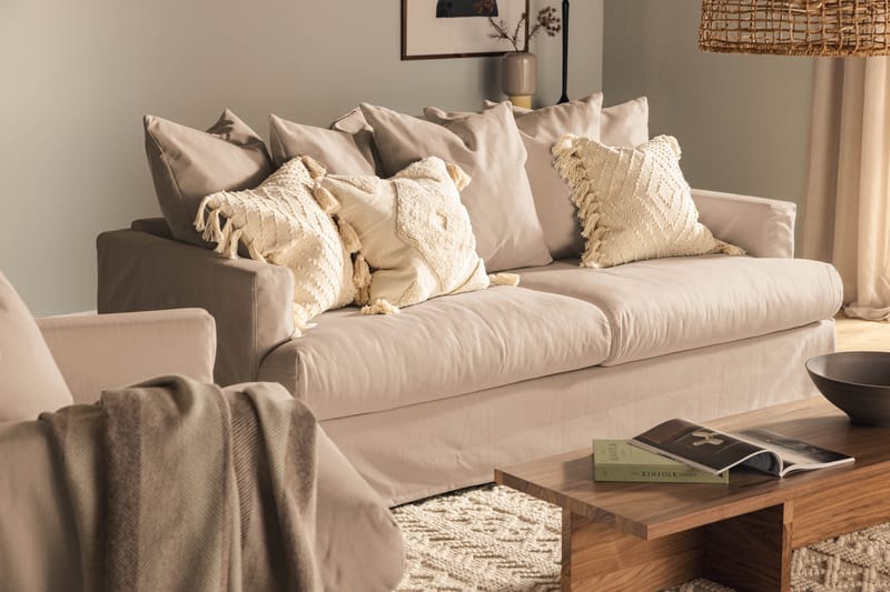 Menard 3-seters Stoffsofa - Beige - Møbler - Sofaer - Sofa 3 seter