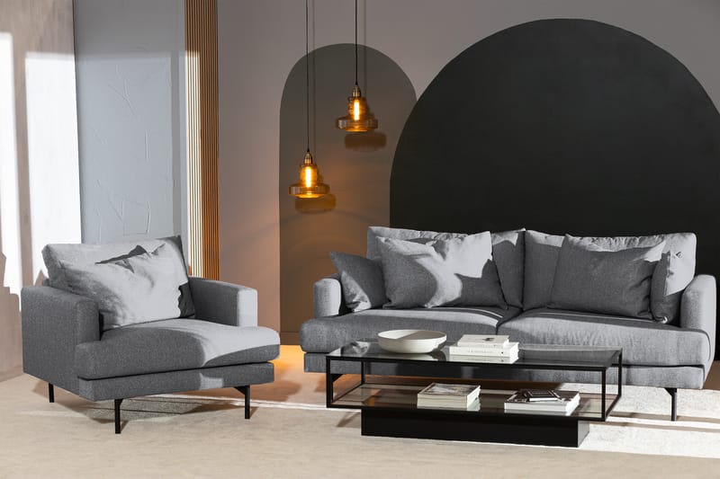 Menard 3-seters Stoffsofa - Grå - Møbler - Sofaer - Sofa 3 seter