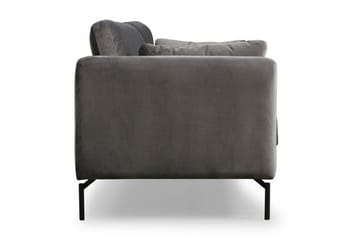Mezonzo 3-seter Fløyelssofa 217 cm med Høye Bein - Grå - Møbler - Sofaer - Sofa 3 seter