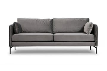 Mezonzo 3-seter Fløyelssofa 217 cm med Høye Bein - Grå - Møbler - Sofaer - Sofa 3 seter
