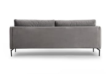 Mezonzo 3-seter Fløyelssofa 217 cm med Høye Bein - Grå - Møbler - Sofaer - Sofa 3 seter