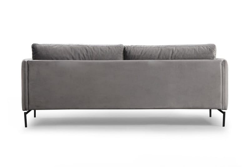 Mezonzo 3-seter Fløyelssofa 217 cm med Høye Bein - Grå - Møbler - Sofaer - Sofa 3 seter