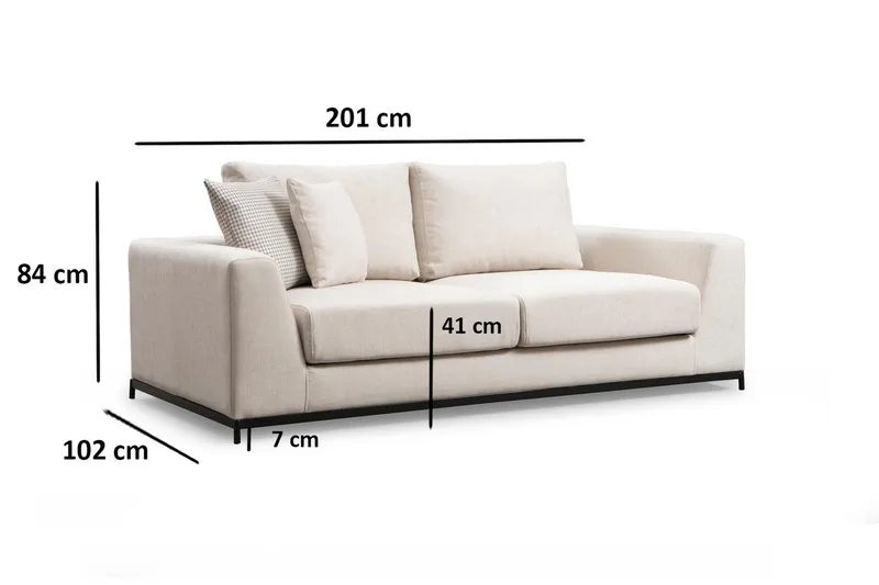 Mezonzo 3-seter Sofa - Beige - Møbler - Sofaer - Sofa 3 seter