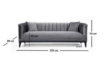 Mezonzo 3-seter Sofa - Grå - Møbler - Sofaer - Sofa 3 seter