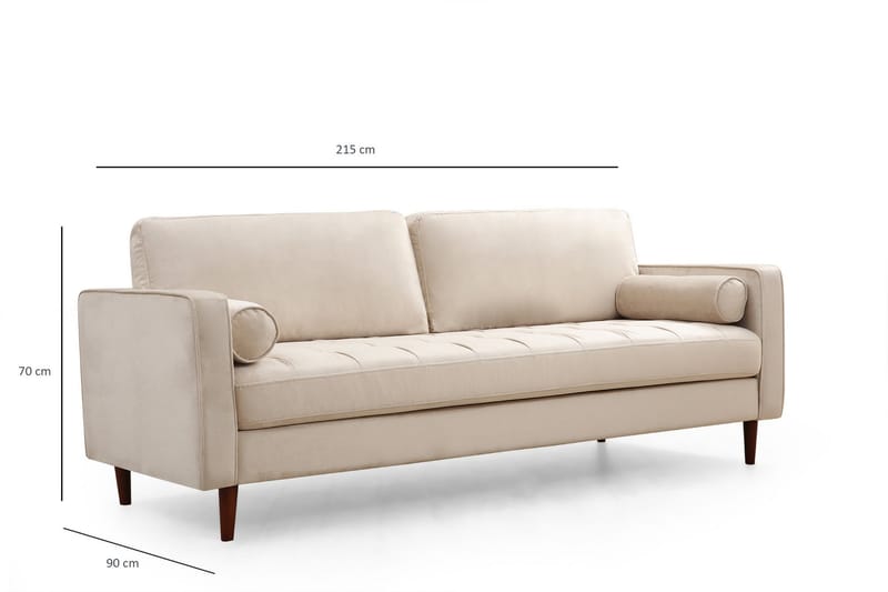 Mirrilnesh Sofa 3-seters - Beige - Møbler - Sofaer - Sofa 3 seter