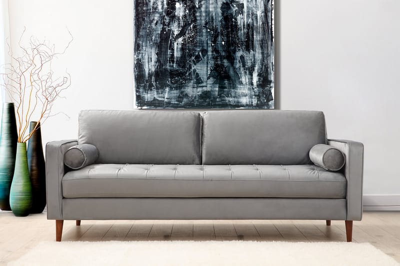 Mirrilnesh Sofa 3-seters - Lysegrå - Møbler - Sofaer - Sofa 3 seter