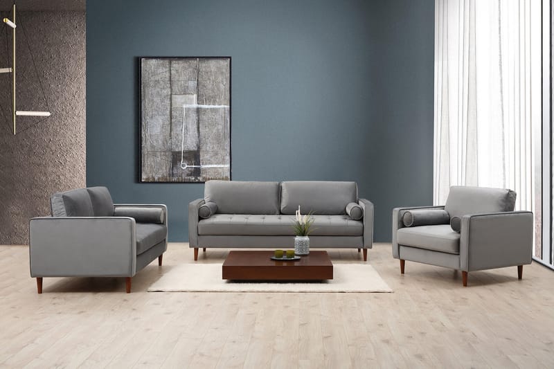 Mirrilnesh Sofa 3-seters - Lysegrå - Møbler - Sofaer - Sofa 3 seter