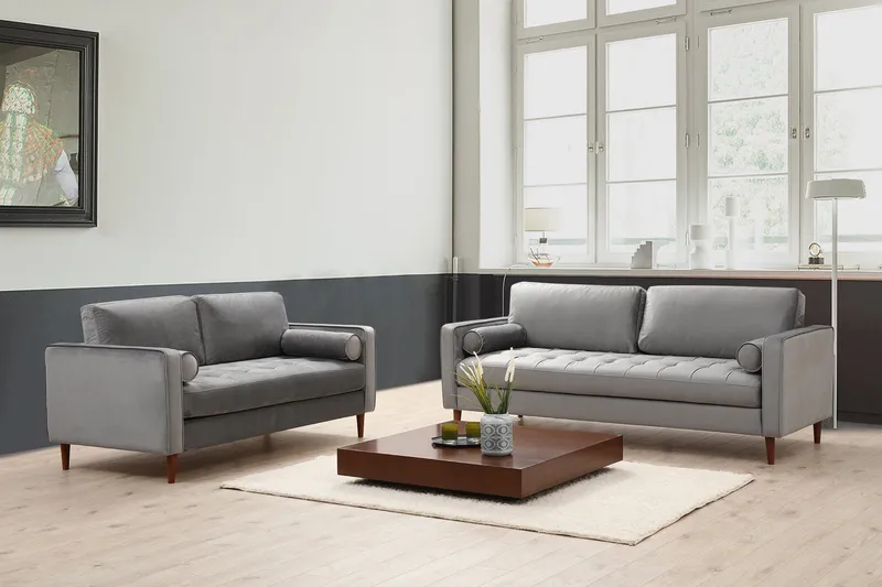 Mirrilnesh Sofa 3-seters - Lysegrå - Møbler - Sofaer - Sofa 3 seter