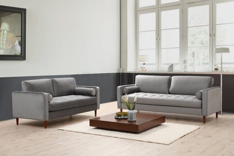 Mirrilnesh Sofa 3-seters - Lysegrå - Møbler - Sofaer - Sofa 3 seter