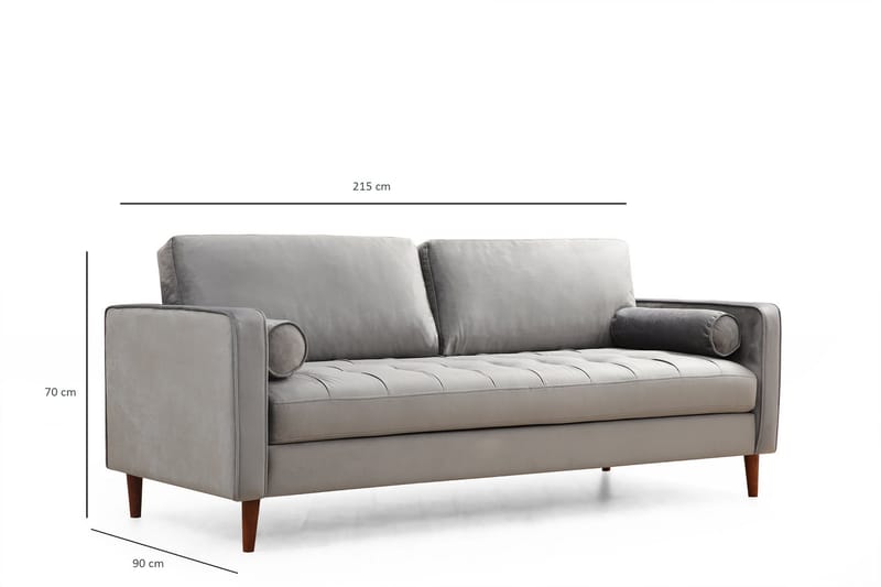 Mirrilnesh Sofa 3-seters - Lysegrå - Møbler - Sofaer - Sofa 3 seter