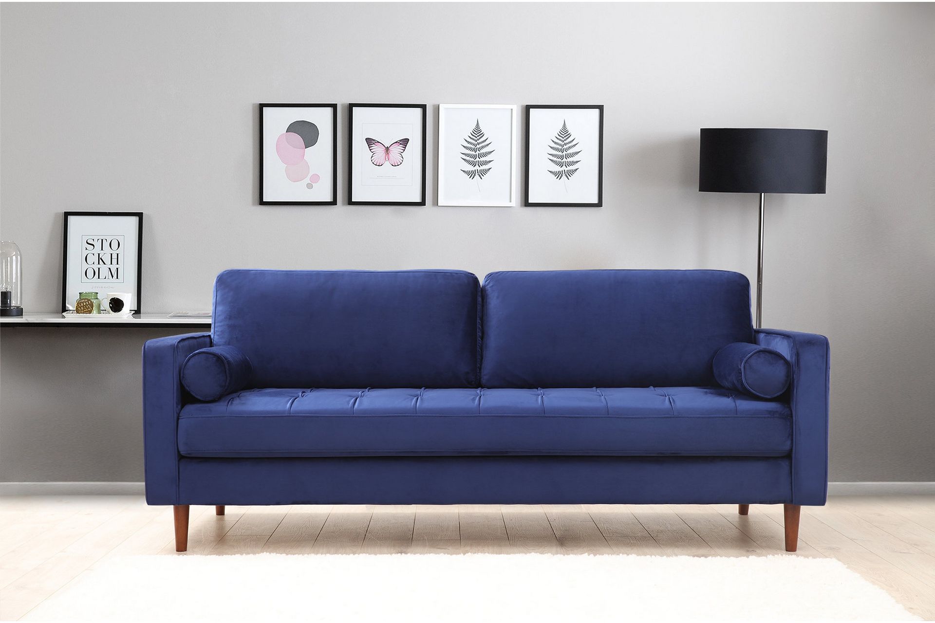 Mirrilnesh Sofa 3-seters - Marineblå - Møbler - Sofaer - Sofa 3 seter