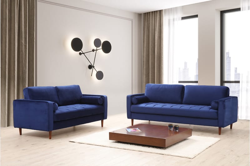 Mirrilnesh Sofa 3-seters - Marineblå - Møbler - Sofaer - Sofa 3 seter