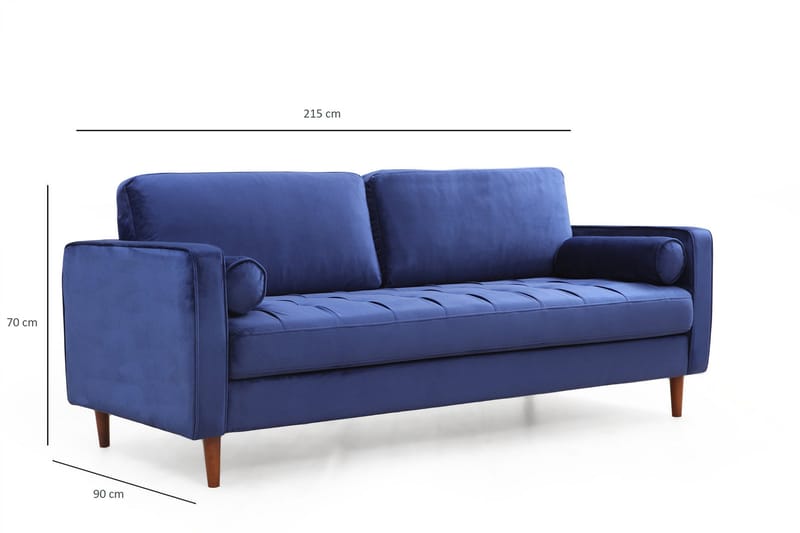 Mirrilnesh Sofa 3-seters - Marineblå - Møbler - Sofaer - Sofa 3 seter
