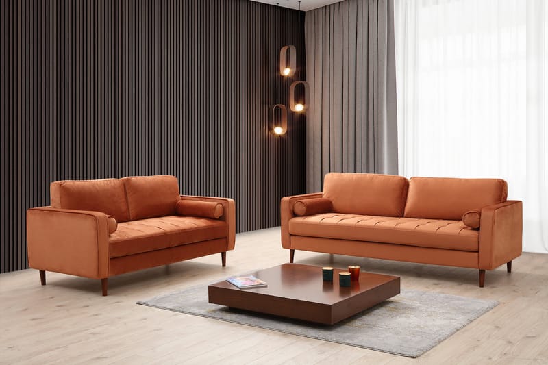 Mirrilnesh Sofa 3-seters - Oransje - Møbler - Sofaer - Sofa 3 seter