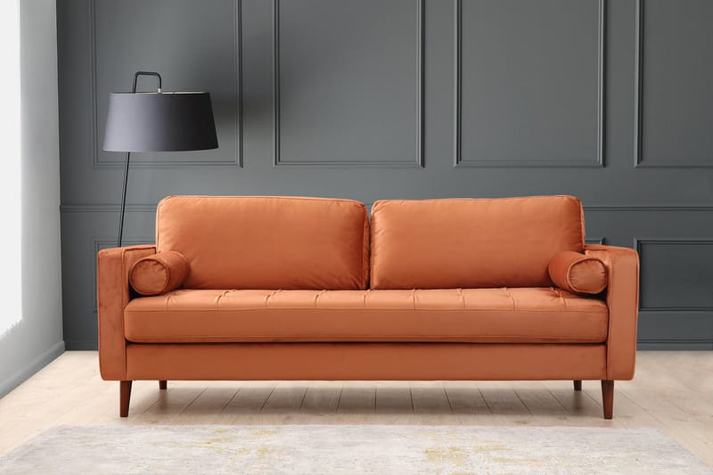 Mirrilnesh Sofa 3-seters - Oransje - Møbler - Sofaer - Sofa 3 seter