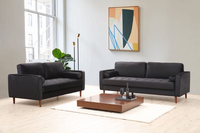 Mirrilnesh Sofa 3-seters - Svart - Møbler - Sofaer - Sofa 3 seter