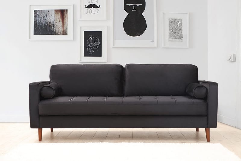 Mirrilnesh Sofa 3-seters - Svart - Møbler - Sofaer - Sofa 3 seter