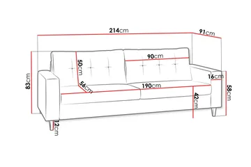 Mist Sofa 154x91x83 cm - Møbler - Sofaer - Sofa 3 seter