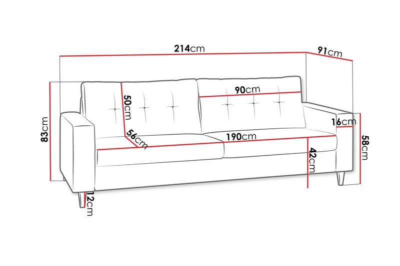 Mist Sofa 154x91x83 cm - Møbler - Sofaer - Sofa 3 seter
