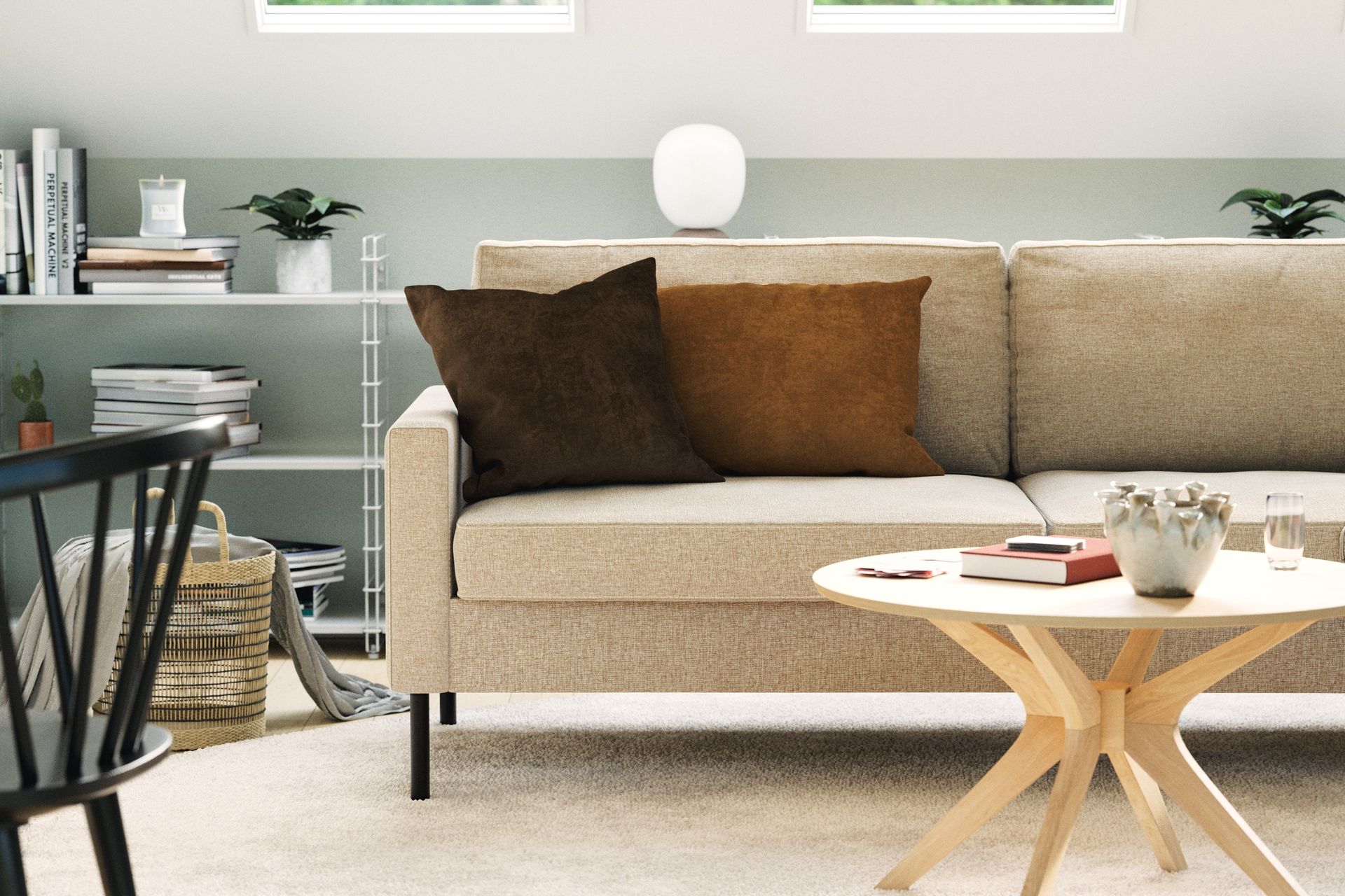 Nevada 3-seters Small Stoffsofa 198 cm bred - Beige - Møbler - Sofaer - Sofa 3 seter