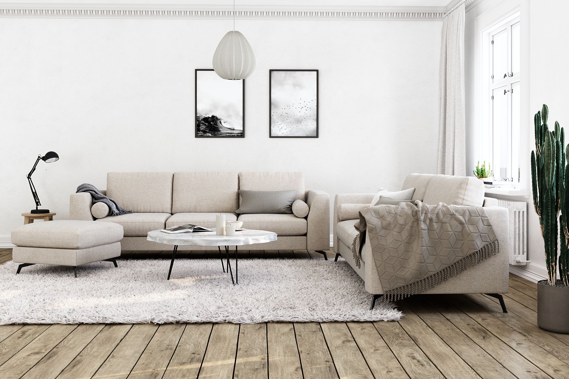 Ocean Lyx 3-seters Stoffsofa - Beige - Møbler - Sofaer - Sofa 3 seter