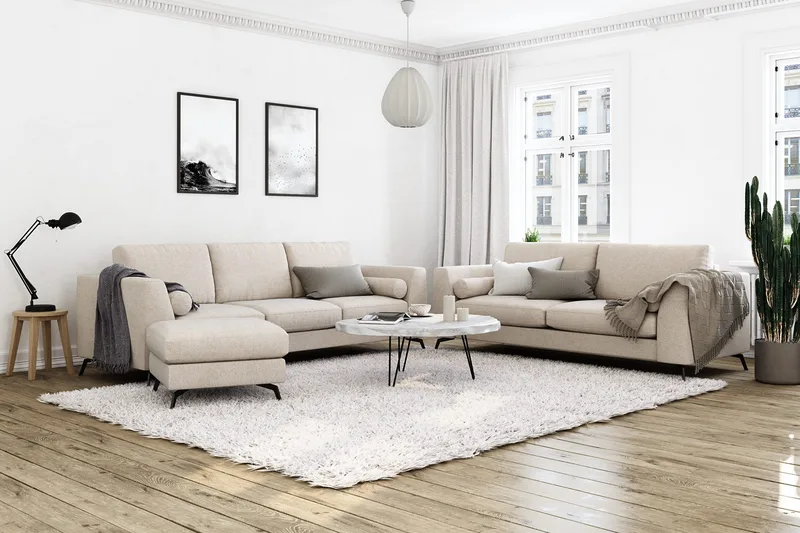 Ocean Lyx 3-seters Stoffsofa - Beige - Møbler - Sofaer - Sofa 3 seter