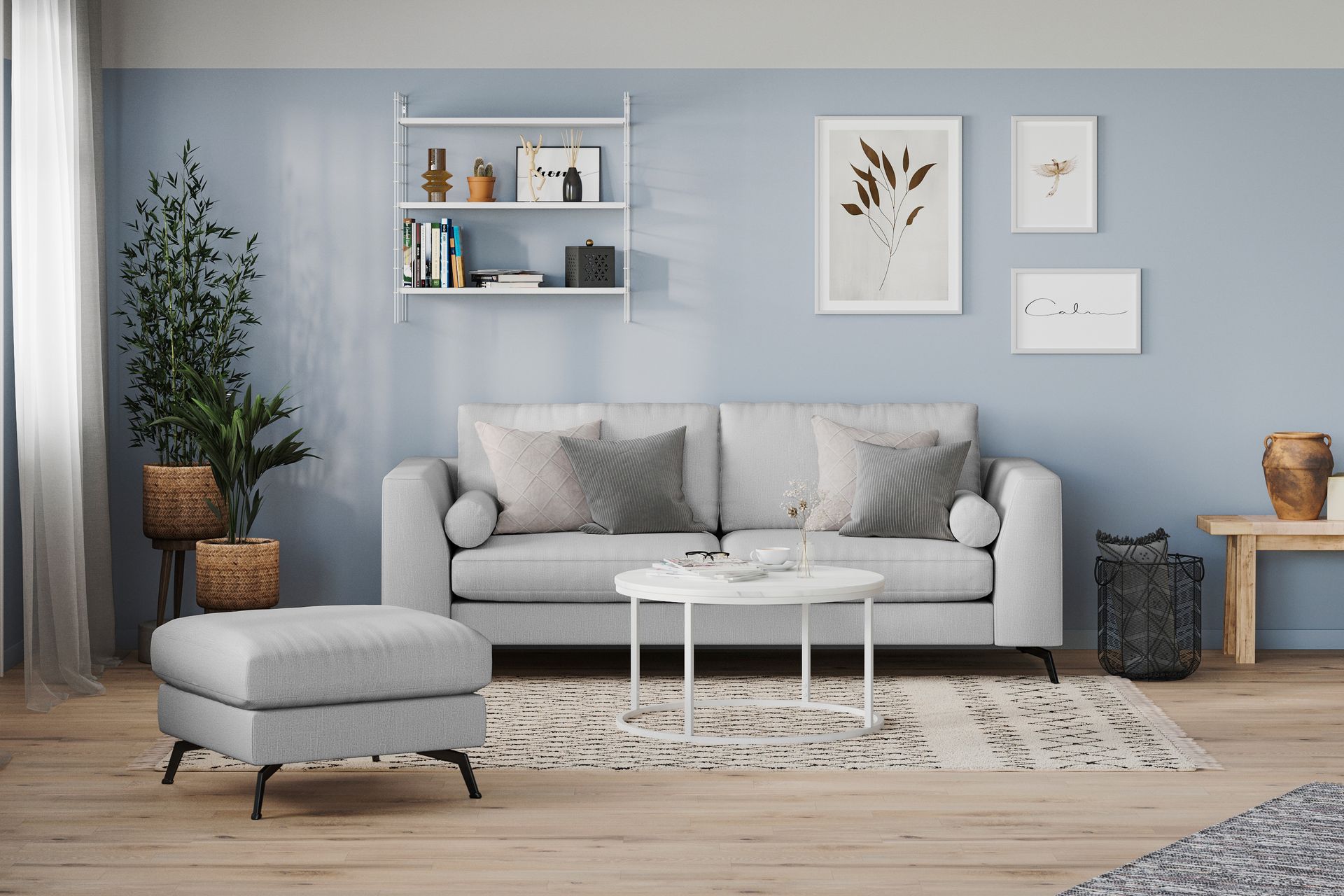 Ocean Lyx 3-seters Stoffsofa - Grå - Møbler - Sofaer - Sofa 3 seter