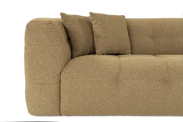 Octavian 3-seter Sofa med Knappet Design i Bouclé - Brun - Møbler - Sofaer - Sofa 3 seter