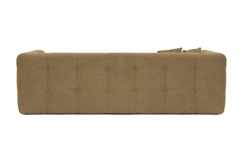 Octavian 3-seter Sofa med Knappet Design i Bouclé - Brun - Møbler - Sofaer - Sofa 3 seter