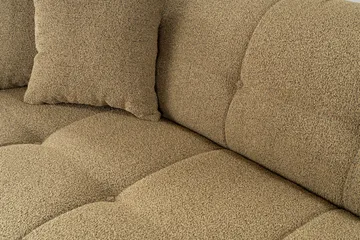 Octavian 3-seter Sofa med Knappet Design i Bouclé - Brun - Møbler - Sofaer - Sofa 3 seter